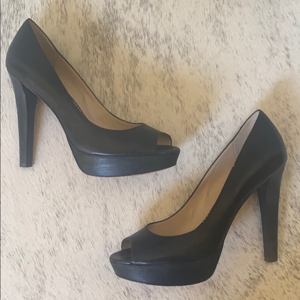JEAN MICHAEL CAZABAT BLACK STILETTO PLATFORM HEELS